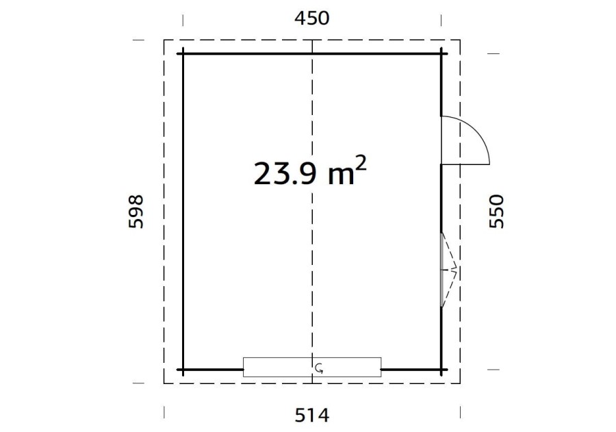 Garaż ROGER239, 4.7x5.7m 44mm + segmentowa brama