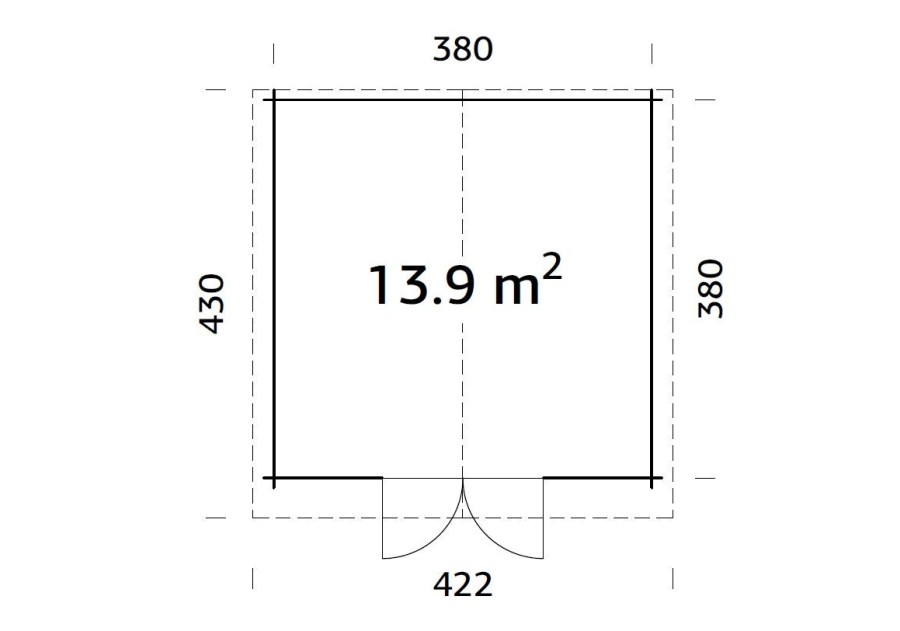 Domek ogrodowy LOTA139, 4.0x4.0m 34mm
