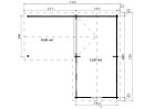 Domek drewniany HANS2 3.4m x 6.8m 70mm + zadaszenie 13m2