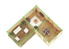 Domek drewniany HANS2 3.4m x 6.8m 70mm + zadaszenie 13m2