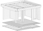 Domek drewniany MINI HANSA 3.18m x 3.48m  44mm