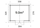 Domek ogrodowy VALE90, 3.58x2.96m 28mm