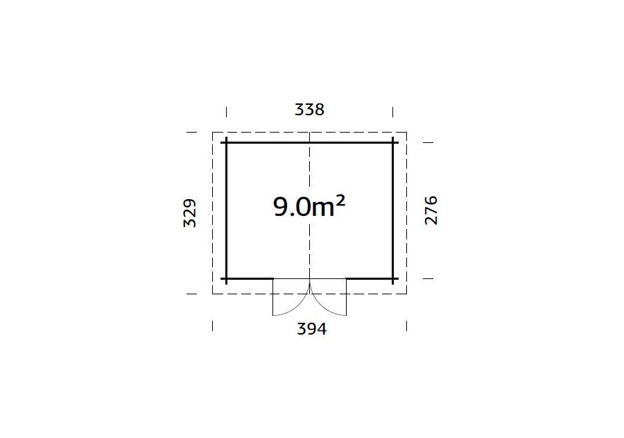Domek ogrodowy VALE90, 3.58x2.96m 28mm