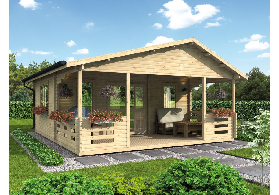 Domek letniskowy BARCELONA 6.0x4.5m 44mm + 2.5m taras